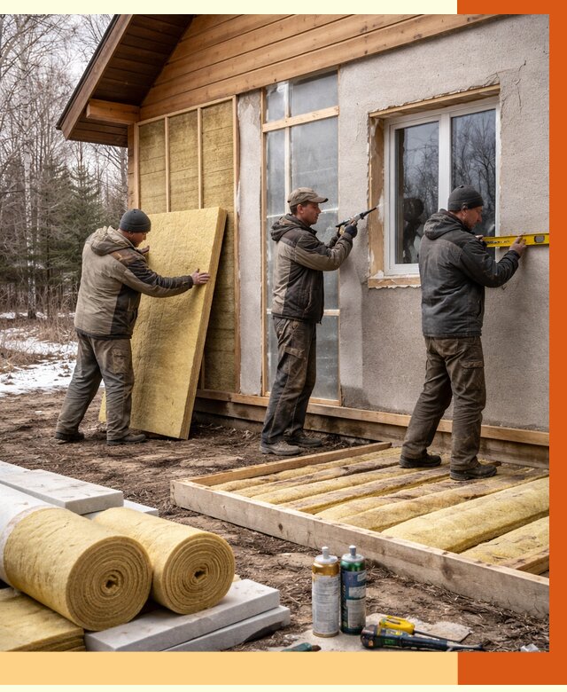 Утепление дачного дома в Невинномысске от 4859 руб/м2 — недорого | ТепломастерНвн