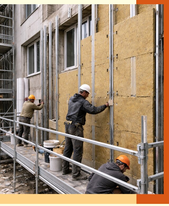Утепление вентилируемого фасада в Невинномысске от 5728 руб/м2 — монтаж и утепление вентфасад | ТепломастерНвн